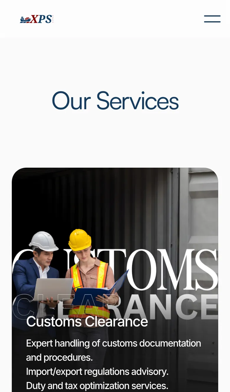 Services carousel on a phone